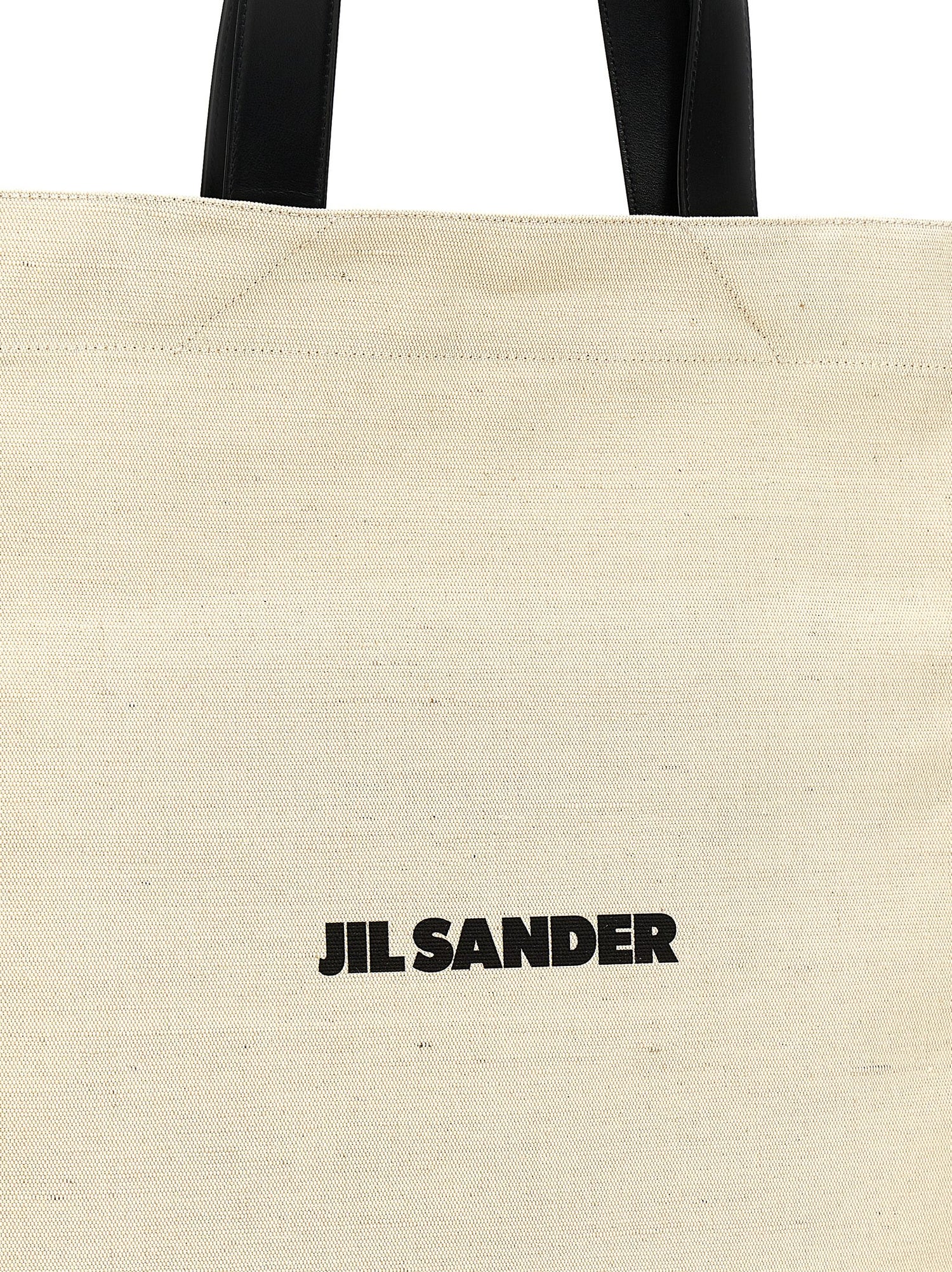 Jil Sander Medium Flat Shopping Bag White/black