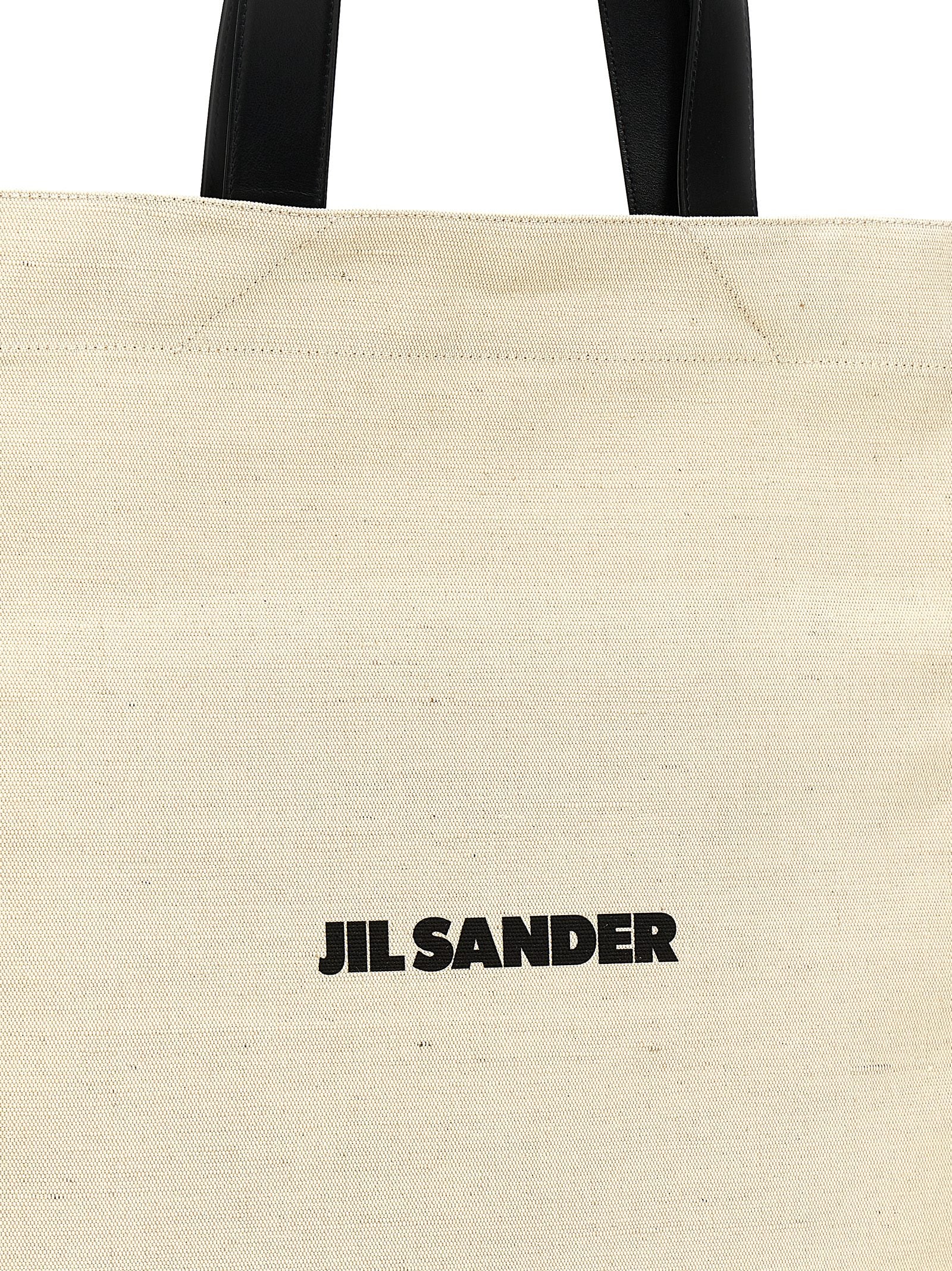 Jil Sander Medium Flat Shopping Bag White/black