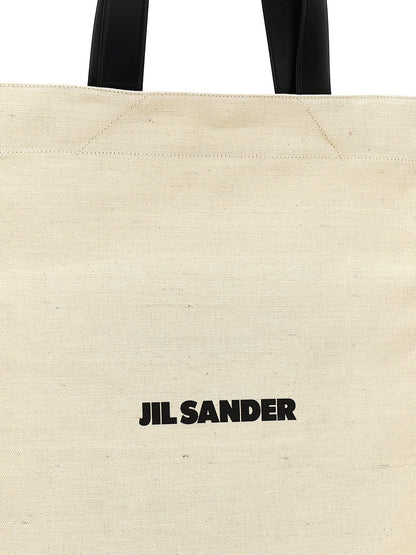 Jil Sander Medium Flat Shopping Bag White/black
