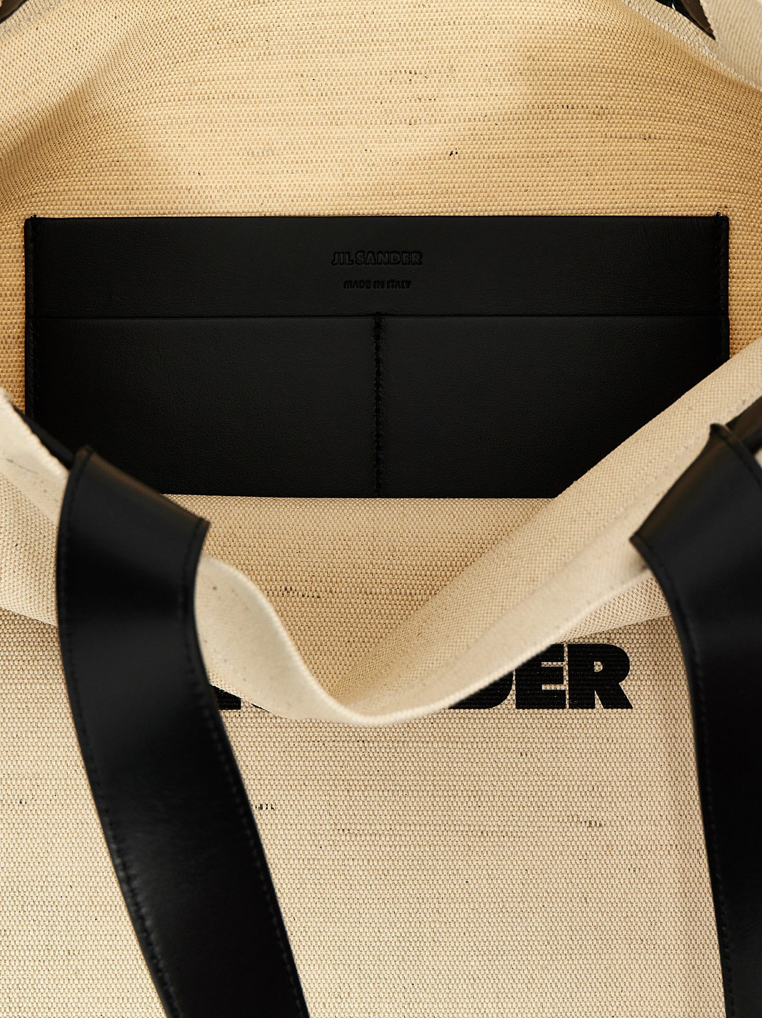 Jil Sander Medium Flat Shopping Bag White/black