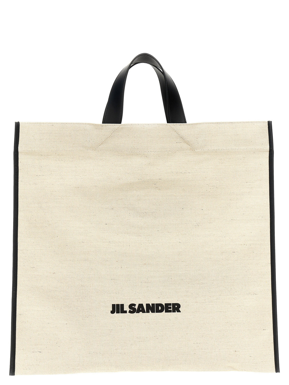 Jil Sander Border Book Tote Square Shopping Bag White/black