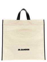 Jil Sander Border Book Tote Square Shopping Bag White/black