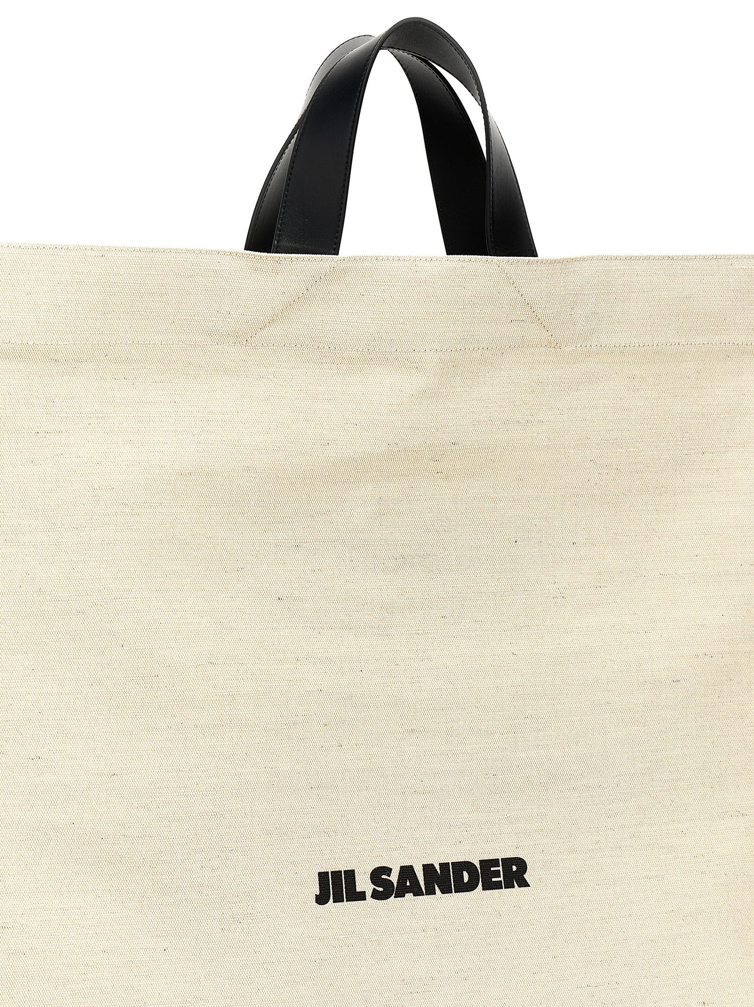 Jil Sander Border Book Tote Square Shopping Bag White/black