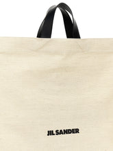 Jil Sander Border Book Tote Square Shopping Bag White/black
