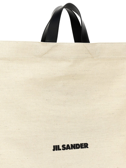 Jil Sander Border Book Tote Square Shopping Bag White/black