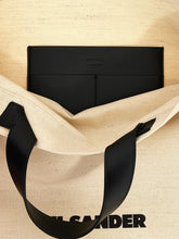 Jil Sander Border Book Tote Square Shopping Bag White/black