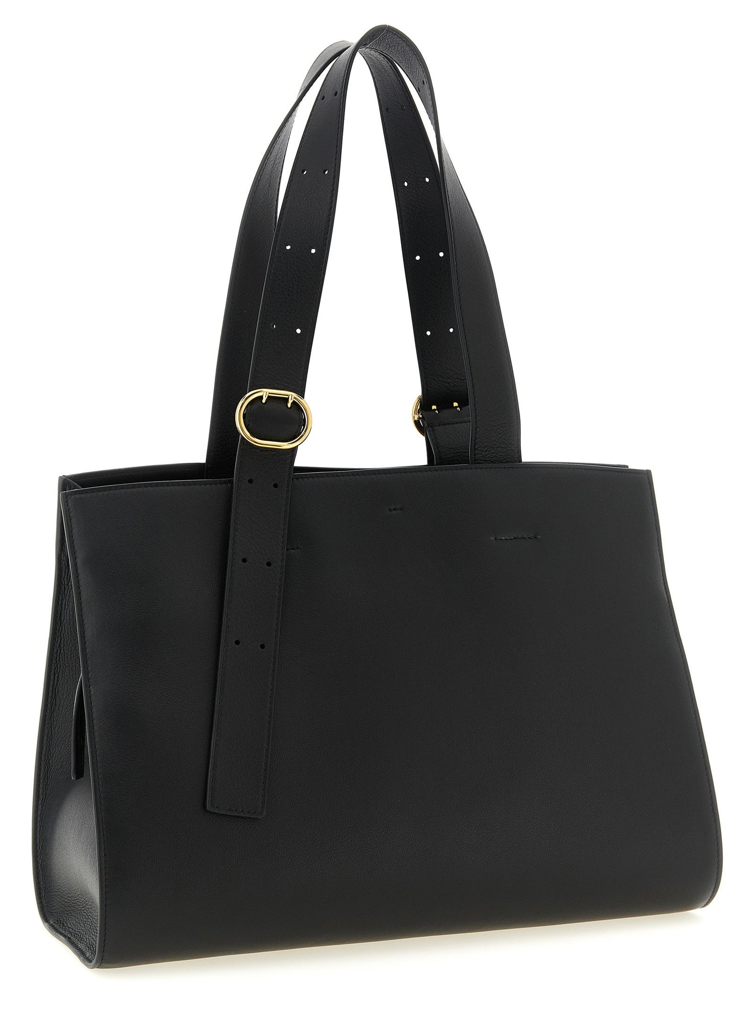 Jil Sander Cannolo Shopping Bag Black