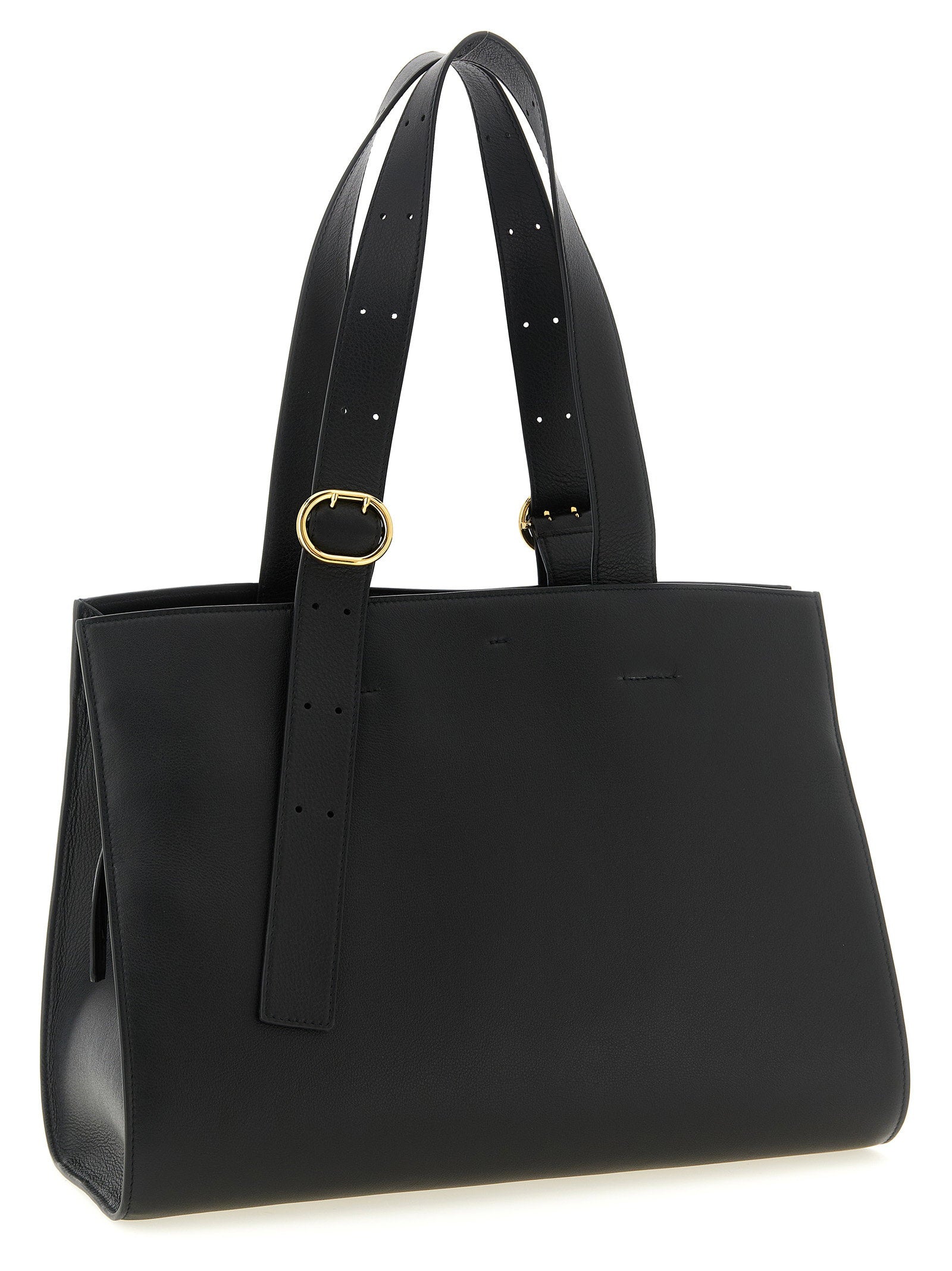 Jil Sander Cannolo Shopping Bag Black