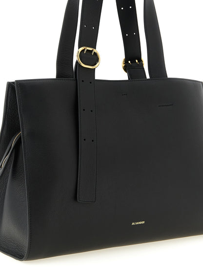 Jil Sander Cannolo Shopping Bag Black