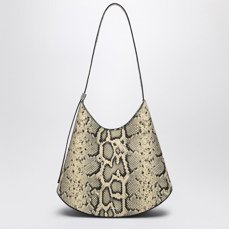 Jil Sander Eldorado python-print leather medium shoulder bag multicolor