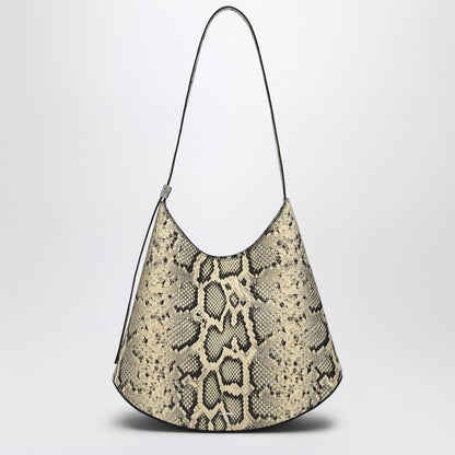 Jil Sander Eldorado python-print leather medium shoulder bag multicolor