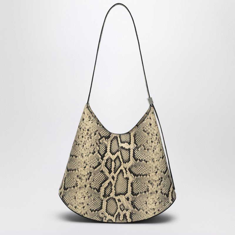 Jil Sander Eldorado python-print leather medium shoulder bag multicolor
