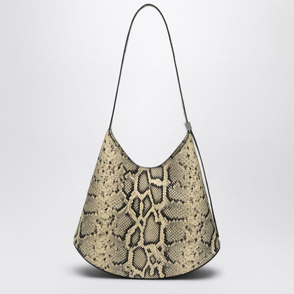 Jil Sander Eldorado python-print leather medium shoulder bag multicolor