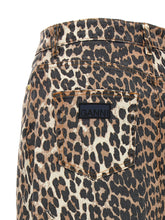 Ganni Animal Print Long Skirt Brown
