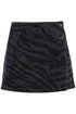 Ganni cut denim laser-cut mini skirt black