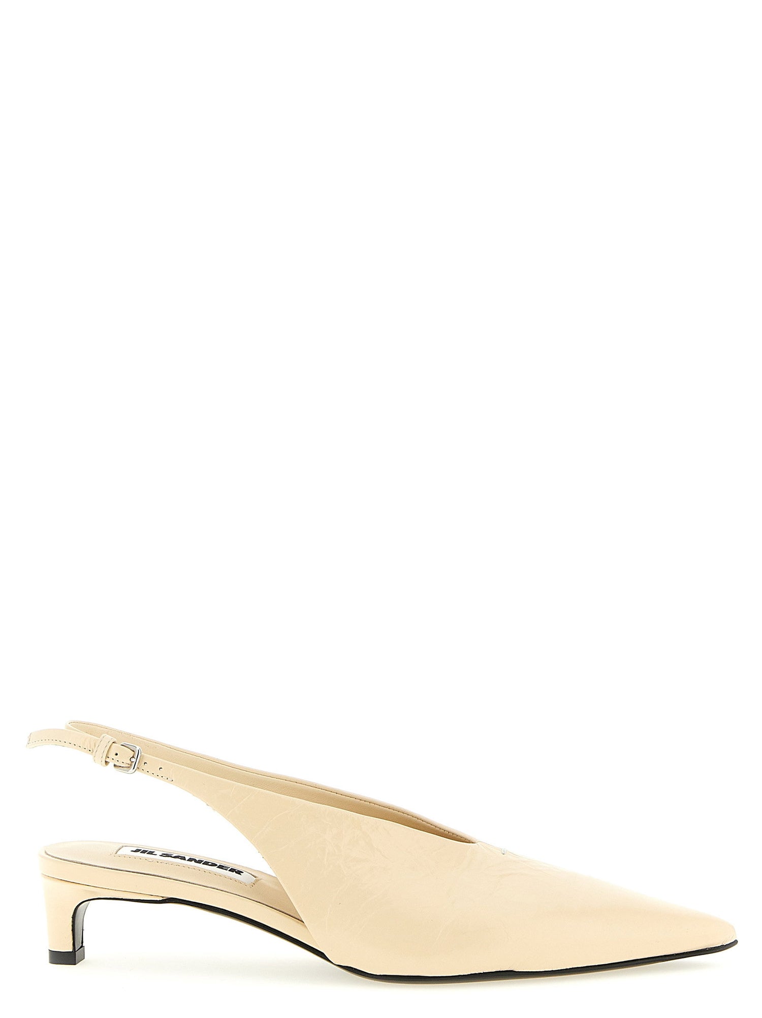 Jil Sander Leather Slingback Beige