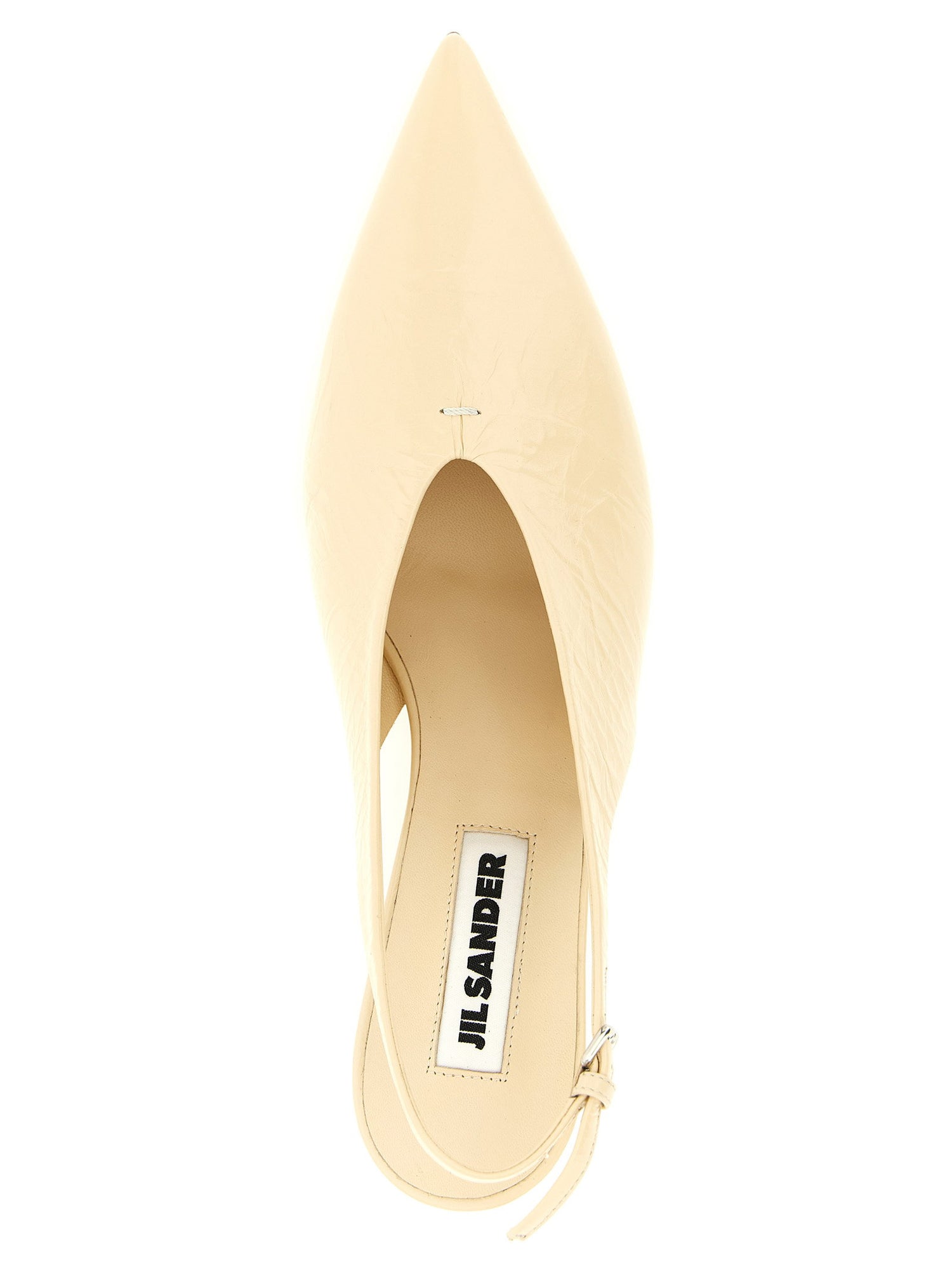 Jil Sander Leather Slingback Beige