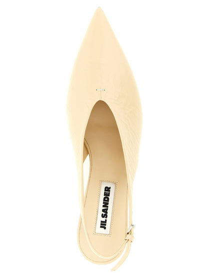 Jil Sander Leather Slingback Beige