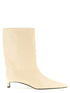 Jil Sander Craquelé Leather Ankle Boots Beige