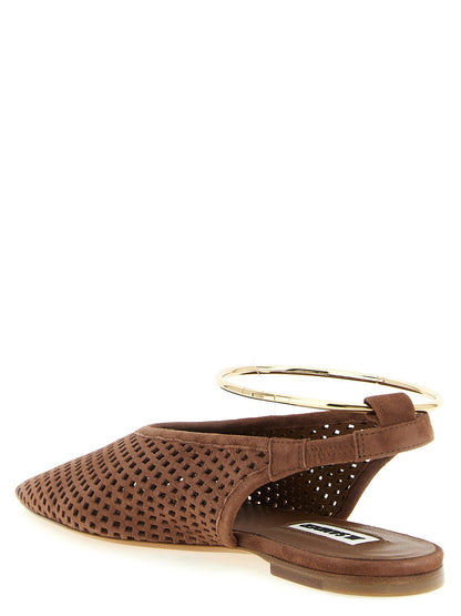 Jil Sander Sling Back Ballet Flats Brown