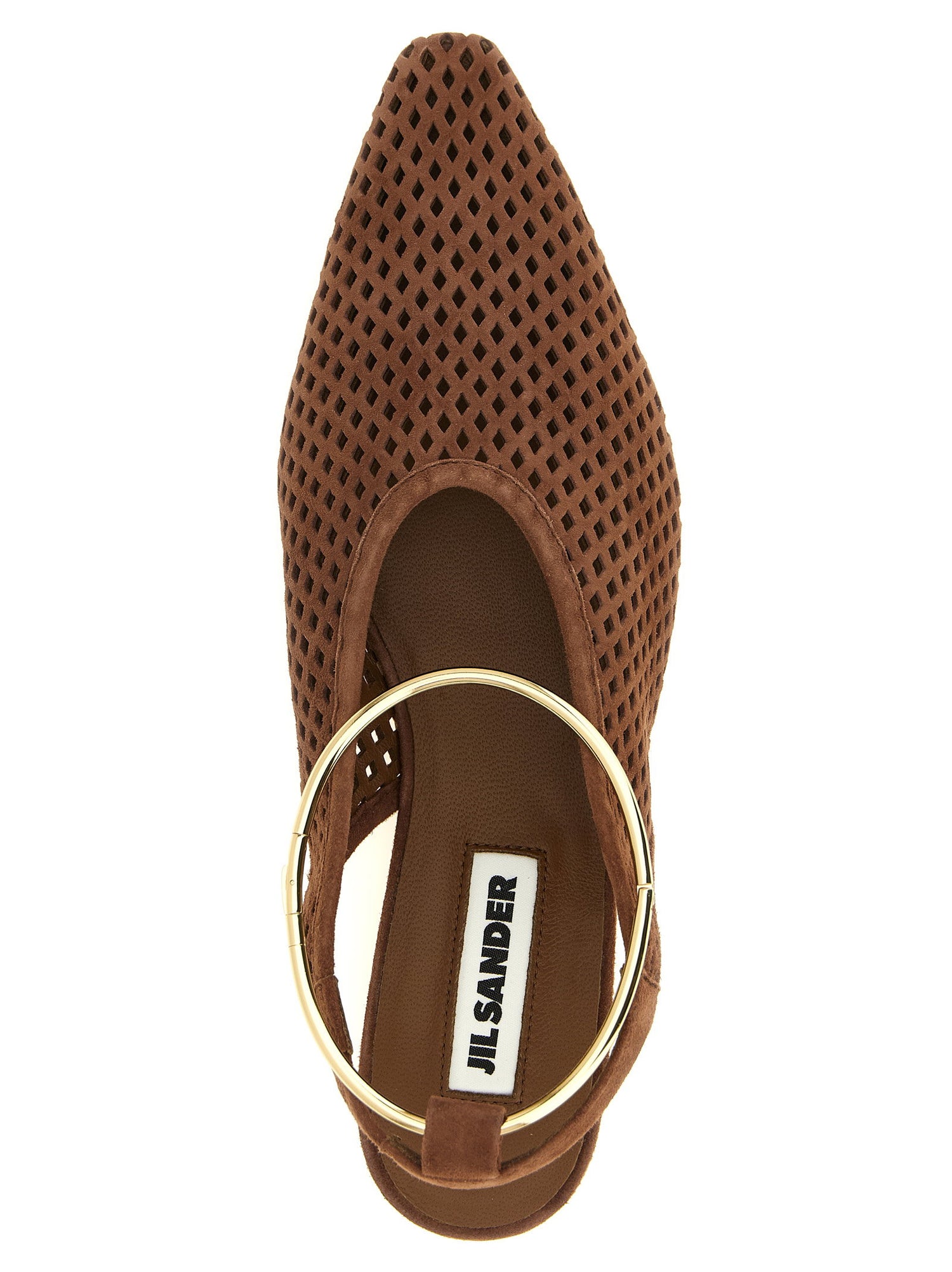 Jil Sander Sling Back Ballet Flats Brown