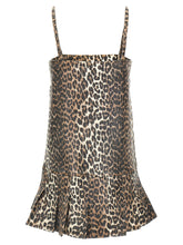 Ganni Leopard Mini Dress Multicolor