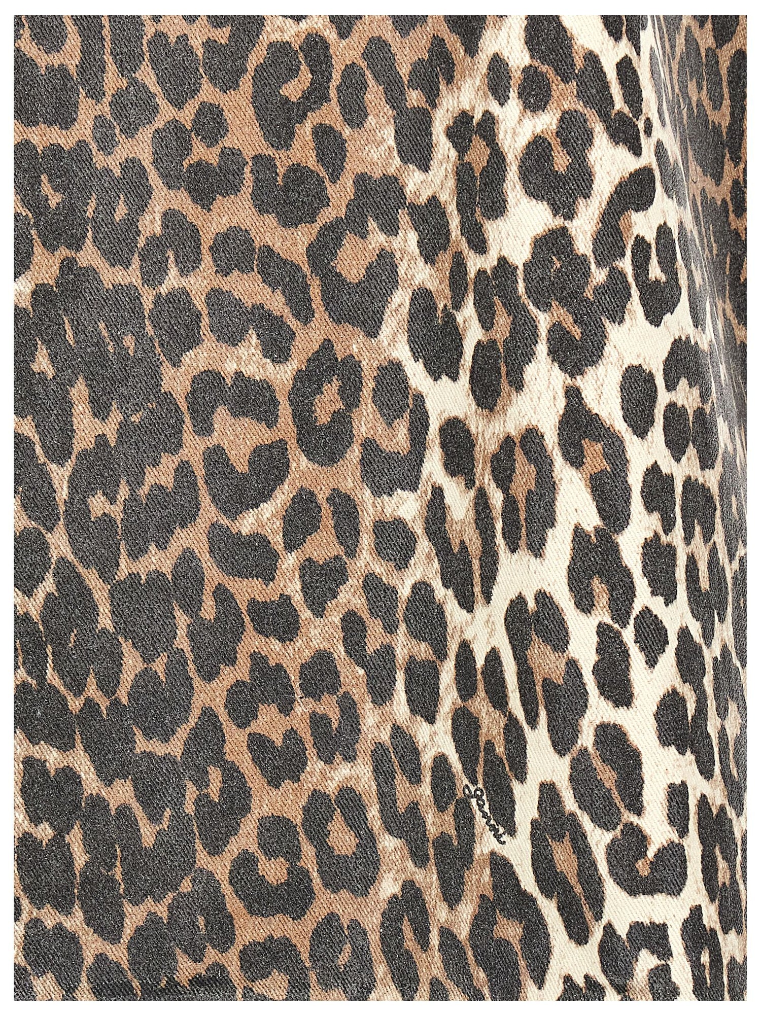 Ganni Leopard Mini Dress Multicolor