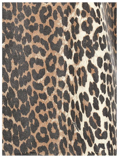 Ganni Leopard Mini Dress Multicolor