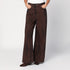 Ganni Wide-Leg High-Waisted Brown Denim Jeans Brown