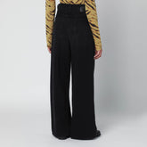 Ganni Black Washed Baggy Organic Denim Jeans Black