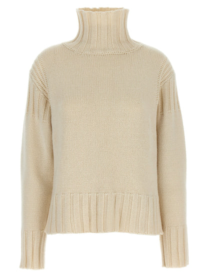 Jil Sander Ribbed Detail Sweater White