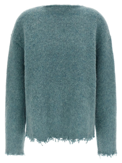 Jil Sander Fringed Sweater Light blue