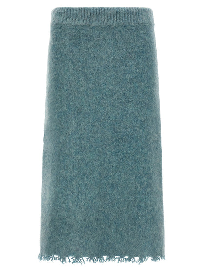 Jil Sander Wool Knit Skirt Light blue