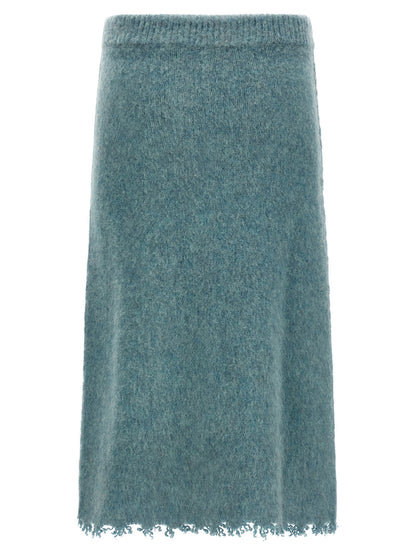 Jil Sander Wool Knit Skirt Light blue