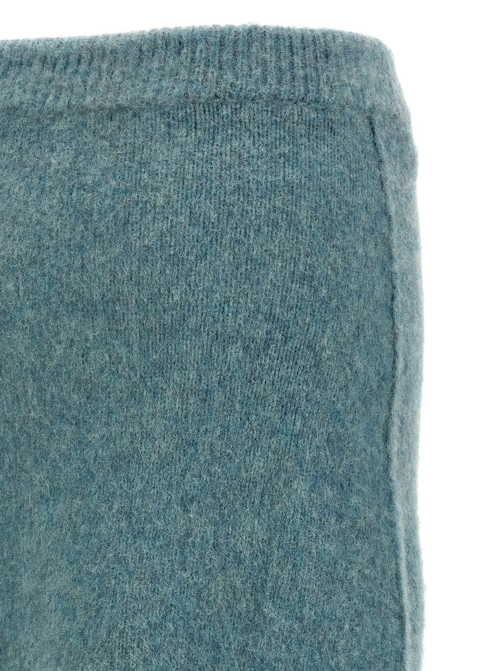 Jil Sander Wool Knit Skirt Light blue