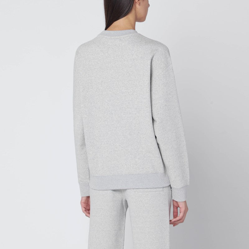 Jil Sander Light Grey Logo Print Cotton Sweatshirt Green