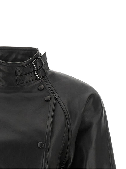 Balmain Iconica Leather Jacket Black