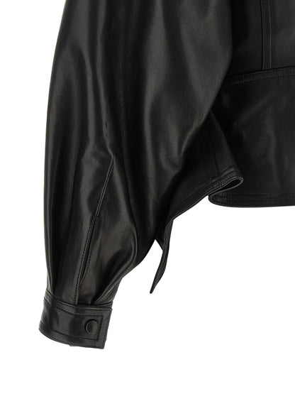 Balmain Iconica Leather Jacket Black