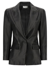 Balmain Leather Blazer Black