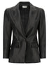 Balmain Leather Blazer Black