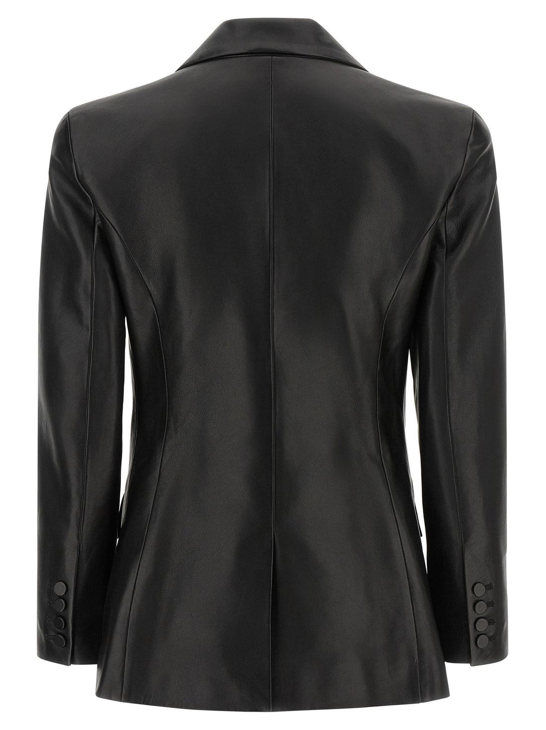 Balmain Leather Blazer Black