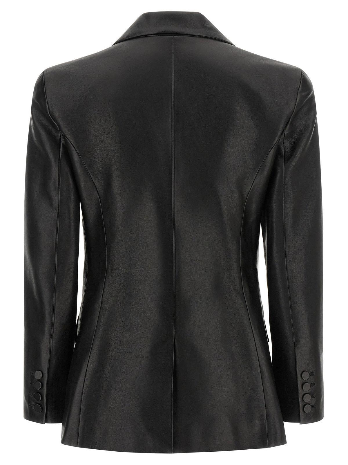 Balmain Leather Blazer Black