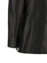 Balmain Leather Blazer Black
