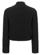 Balmain Double-breasted Tweed Short Jacket Black