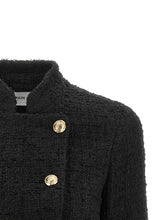 Balmain Double-breasted Tweed Short Jacket Black