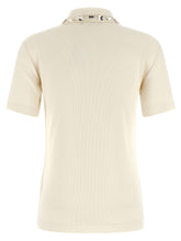 Fabiana Filippi Crystal Collar Polo Shirt Beige