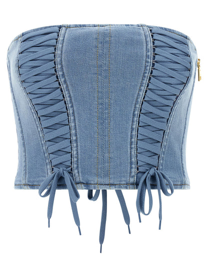 Elisabetta Franchi Bustier Top Light blue