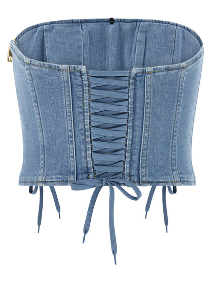 Elisabetta Franchi Bustier Top Light blue