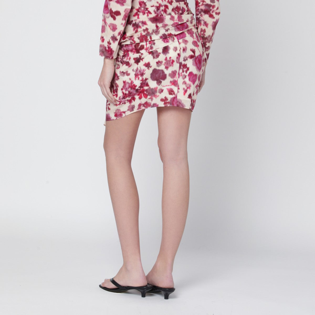 Isabel Marant Ovia Printed Silk Miniskirt Pink