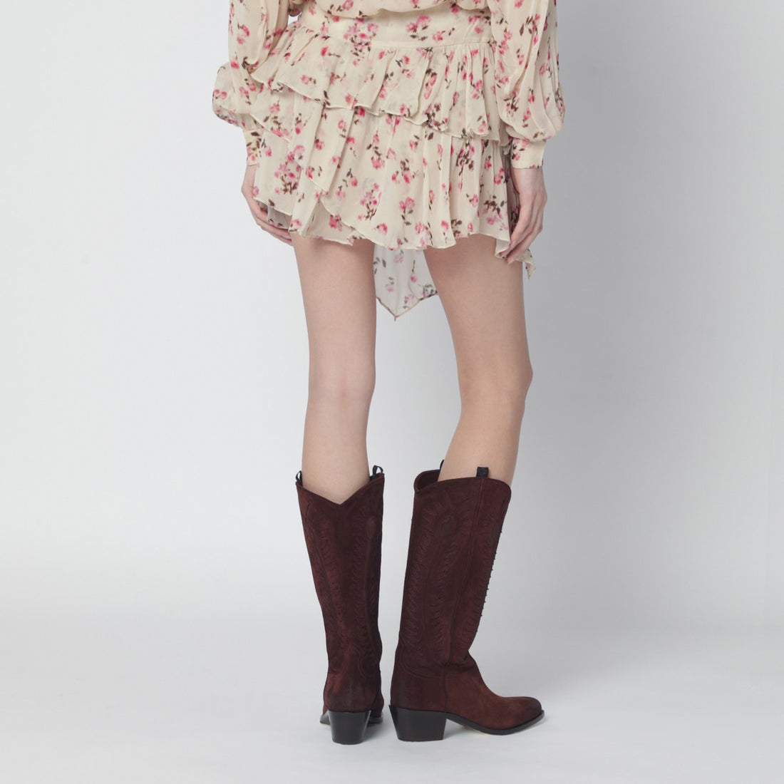 ISABEL MARANT Étoile Lolita Floral Mini Skirt Beige beige